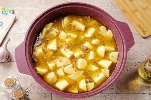 Картофель с фаршем и рисом Картофель с фаршем и рисом