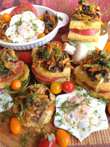 Закуска из овощей и грибов на поленте Закуска из овощей и грибов на поленте