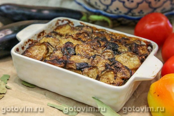 Запеканка из баклажанов с чечевицей