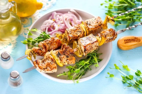 Шашлык из свинины с лимоном