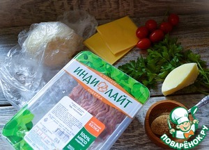 Булки-лодочки с фаршем и сыром