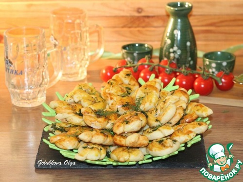 Морские узелки с чесночным маслом Морские узелки с чесночным маслом