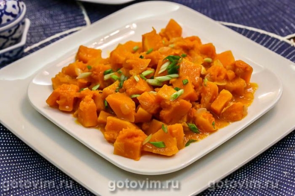 Тыква в кокосовом молоке с пастой карри по-тайски Тыква в кокосовом молоке с пастой карри по-тайски