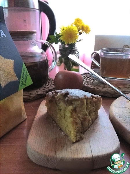 Заливной яблочный пирог с кукурузной полентой Заливной яблочный пирог с кукурузной полентой