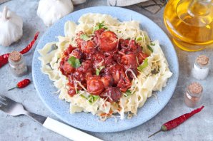 Паста с осьминогом в томатном соусе Паста с осьминогом в томатном соусе