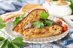 Заливной пирог с капустой на кефире Заливной пирог с капустой на кефире