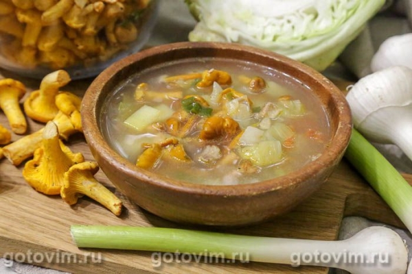 Летние щи с лисичками в мультиварке