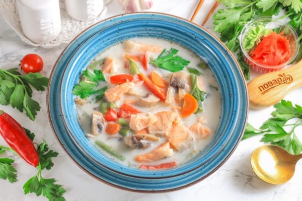 Японский суп с лососем Японский суп с лососем