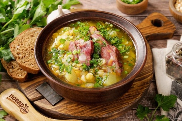 Суп гороховый с копченостями Суп гороховый с копченостями