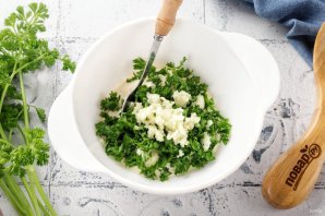 Кабачки с фаршем, чесноком и сыром Кабачки с фаршем, чесноком и сыром