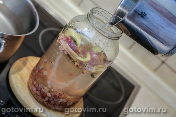 Компот мохито с яблоками, мятой и розовой смородиной