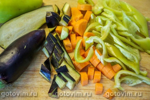 Макароны с печеными овощами и сыром