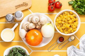 Макароны с шампиньонами