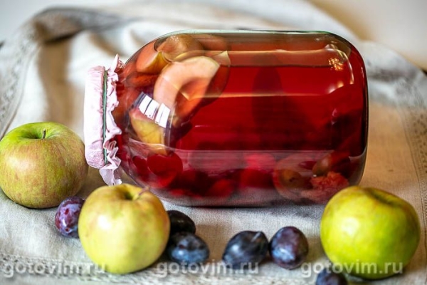 Компот из слив и яблок на зиму Компот из слив и яблок на зиму