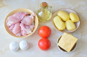 Мясо по-французски с курицей