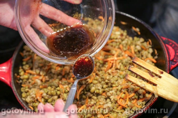 Гарнир из маша с овощами в соевом соусе Гарнир из маша с овощами в соевом соусе