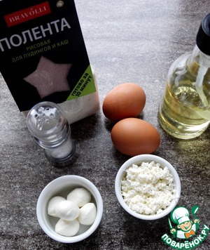 Полента-блин с творогом и сыром