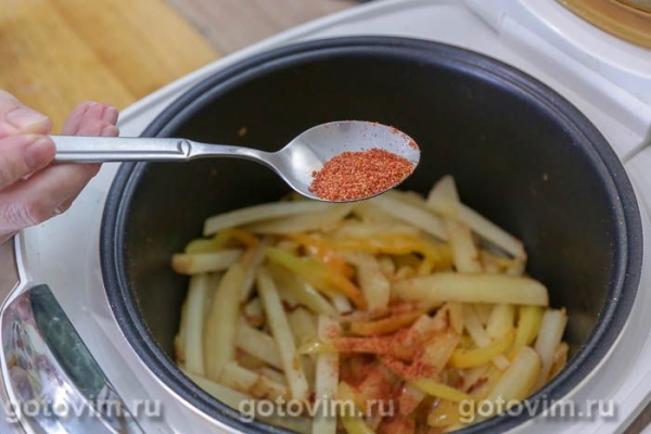 Отбивные из свинины со сванской солью и гарниром в мультиварке