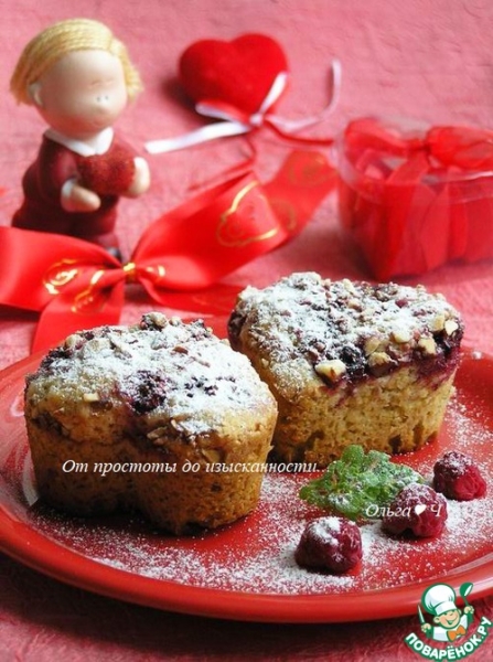 Блонди с малиной и миндалем Блонди с малиной и миндалем