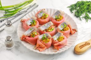 Блины с селедкой