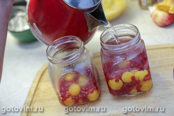 Компот из желтой алычи и красной смородины на зиму Компот из желтой алычи и красной смородины на зиму