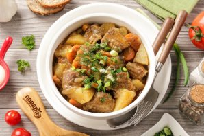 Тушёная картошка с мясом и баклажанами Тушёная картошка с мясом и баклажанами