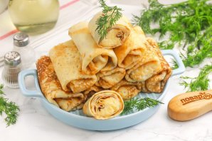 Блинные рулетики с начинкой Блинные рулетики с начинкой