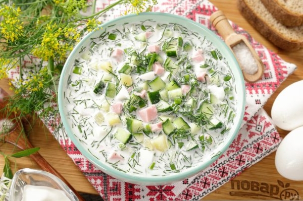 Окрошка на лимонной кислоте