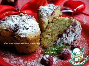 Блонди с малиной и миндалем Блонди с малиной и миндалем