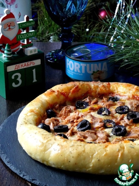 Пицца с тунцом и маслинами Пицца с тунцом и маслинами