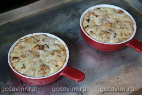 Запеканка из рыбных молок с луком и яйцом
