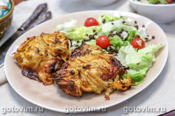 Куриные бедра в картофельной панировке 