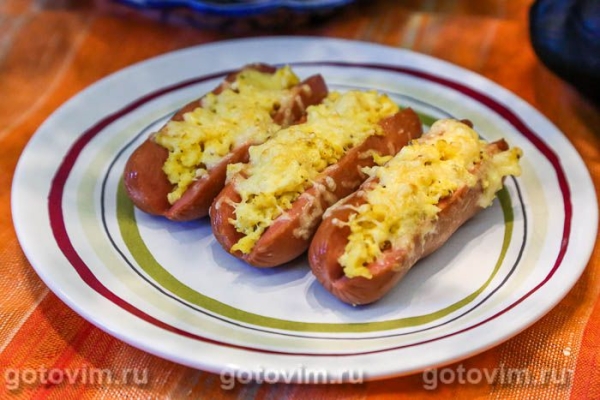 Сосиски, фаршированные омлетом Сосиски, фаршированные омлетом