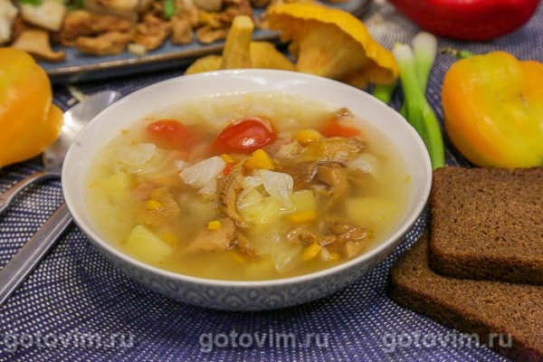 Грибные щи с лисичками