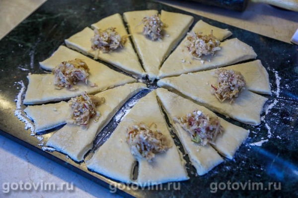 Рогалики с яблоками и орехами из теста на кефире Рогалики с яблоками и орехами из теста на кефире