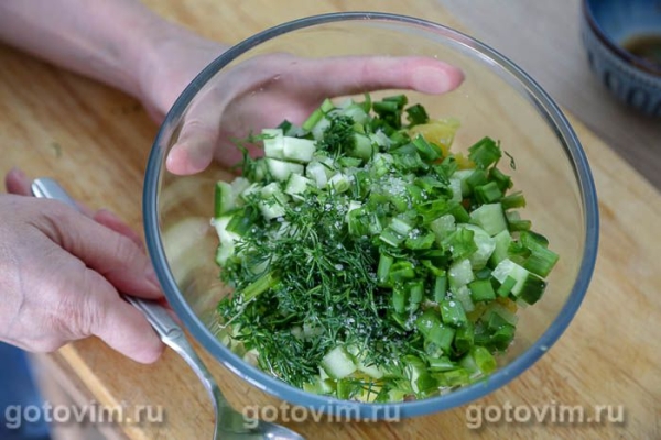 Картофельный салат со свежими огурцами