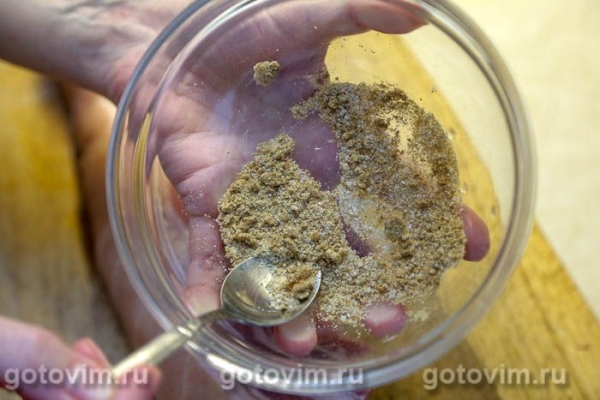 Свиная грудинка в кунжуте, запеченная в рукаве