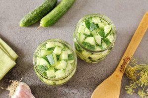 Огурцы кубиками для салатов на зиму