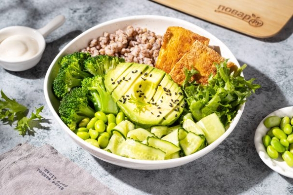 Боул с зеленой гречкой Боул с зеленой гречкой