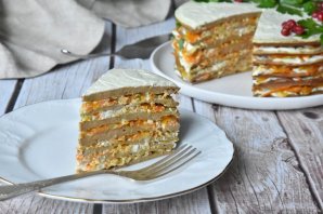 Печеночный торт из говяжьей печени