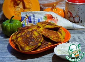 Тыквенно-шпинатные оладьи на творожном сыре