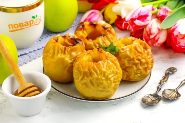 Яблоки с медом в аэрогриле Яблоки с медом в аэрогриле