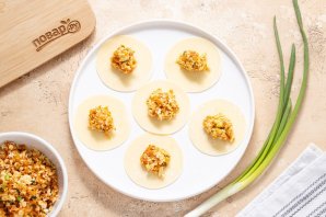 Пельмени с тофу и кимчи Пельмени с тофу и кимчи