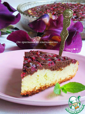 Шоколадно-творожный пирог с брусникой, миндалём Шоколадно-творожный пирог с брусникой, миндалём