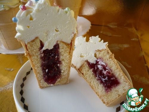 Капкейки в вафельных стаканчиках "Нетающее мороженое" Капкейки в вафельных стаканчиках "Нетающее мороженое"