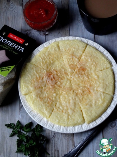 Полента-блин с творогом и сыром