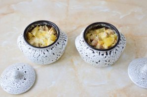 Жаркое с грибами в горшочках Жаркое с грибами в горшочках