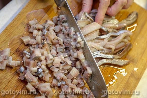 Селедка под шубой с икрой минтая