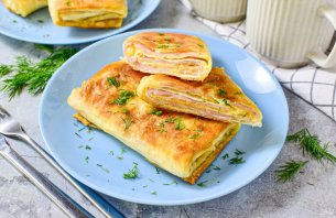 Лаваш с ветчиной и сыром