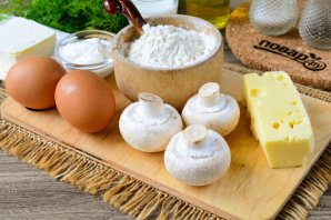 Открытый пирог с грибами Открытый пирог с грибами